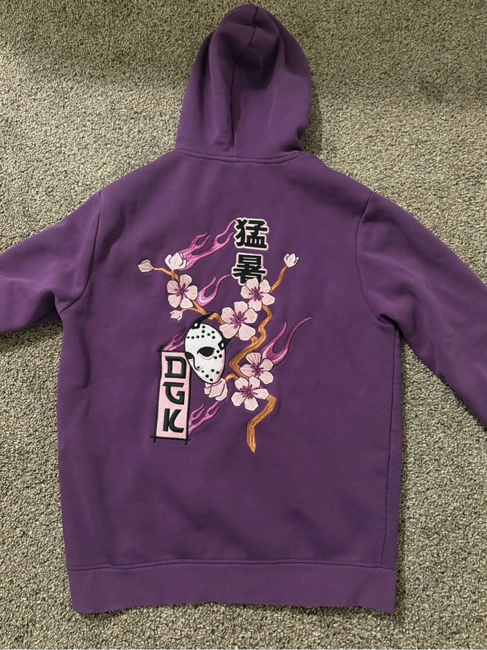 DGK Purple Hoodie with Floral & Mask Graphic
